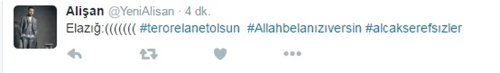 Ünlü isimlerden teröre lanet 'tweet'leri...