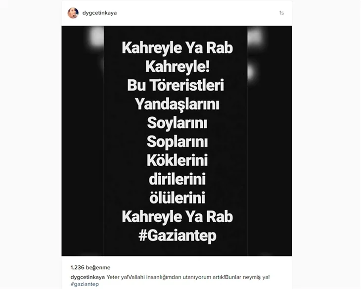 Ünlülerden Gaziantep'teki saldırıya sert tepkiler
