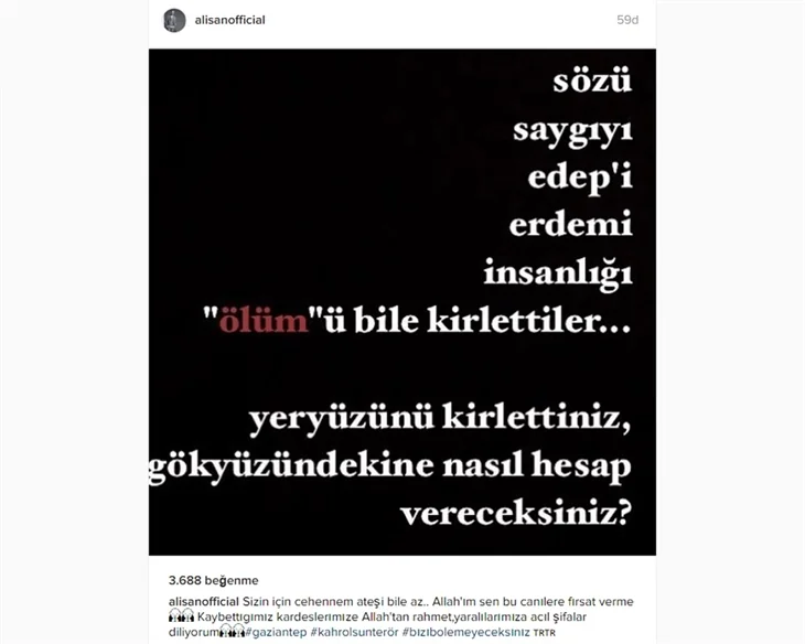 Ünlülerden Gaziantep'teki saldırıya sert tepkiler