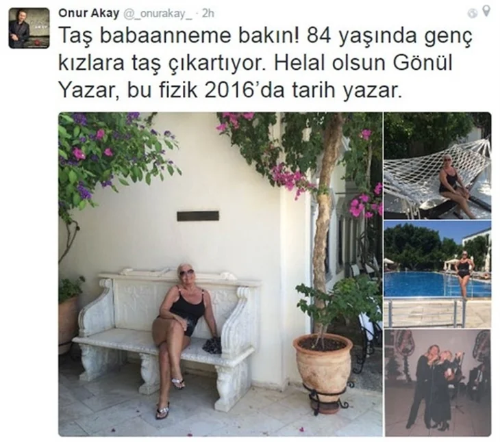 84'lük Gönül Yazar’dan mayolu pozlar