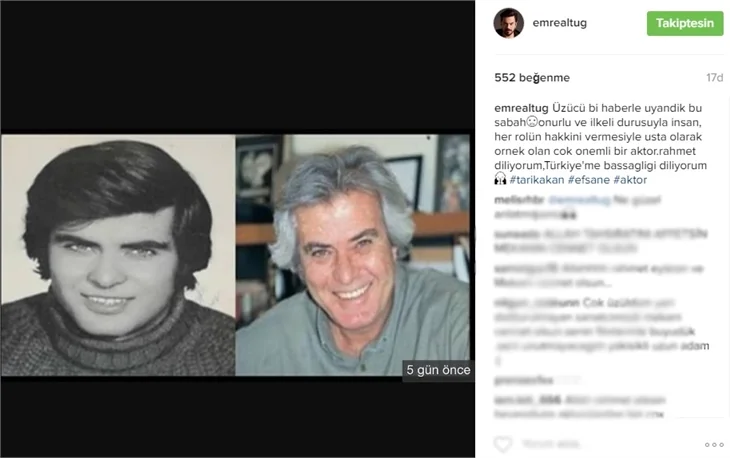 Ünlülerden Tarık Akan'a veda mesajları..
