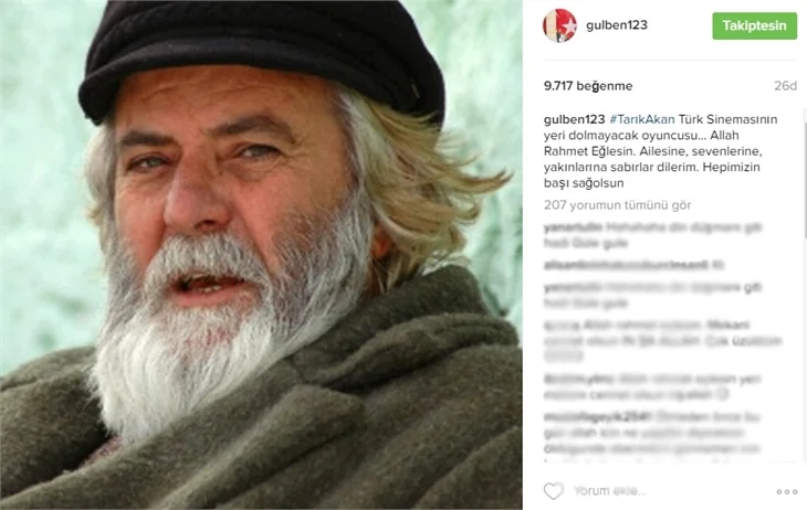 Ünlülerden Tarık Akan'a veda mesajları..