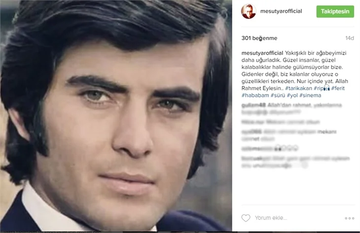 Ünlülerden Tarık Akan'a veda mesajları..