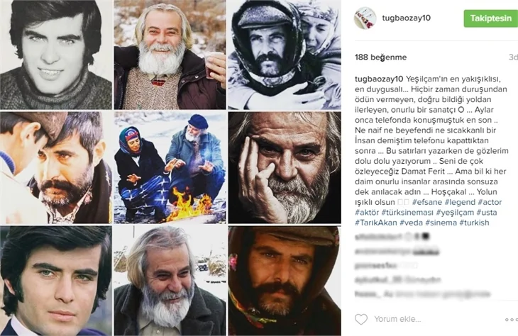 Ünlülerden Tarık Akan'a veda mesajları..