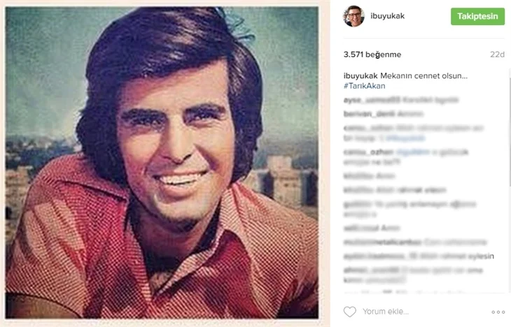Ünlülerden Tarık Akan'a veda mesajları..