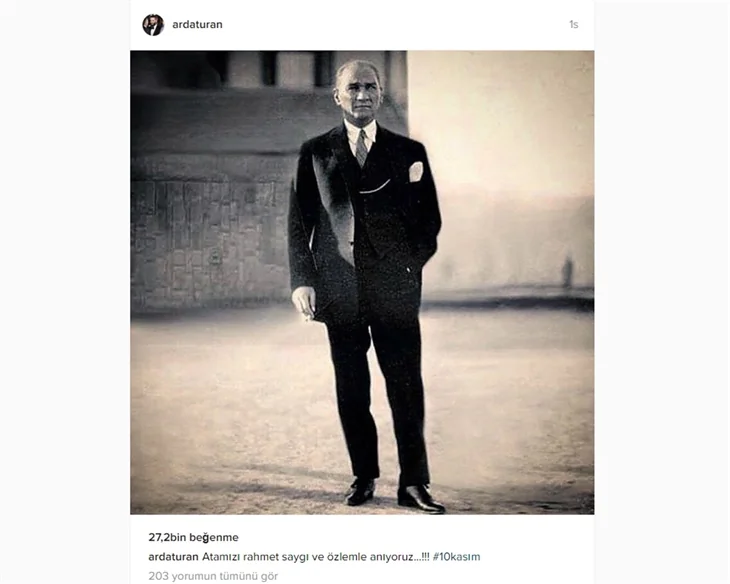 Ünlüler 10 Kasım'da Atatürk'ü saygı ve özlemle andı!