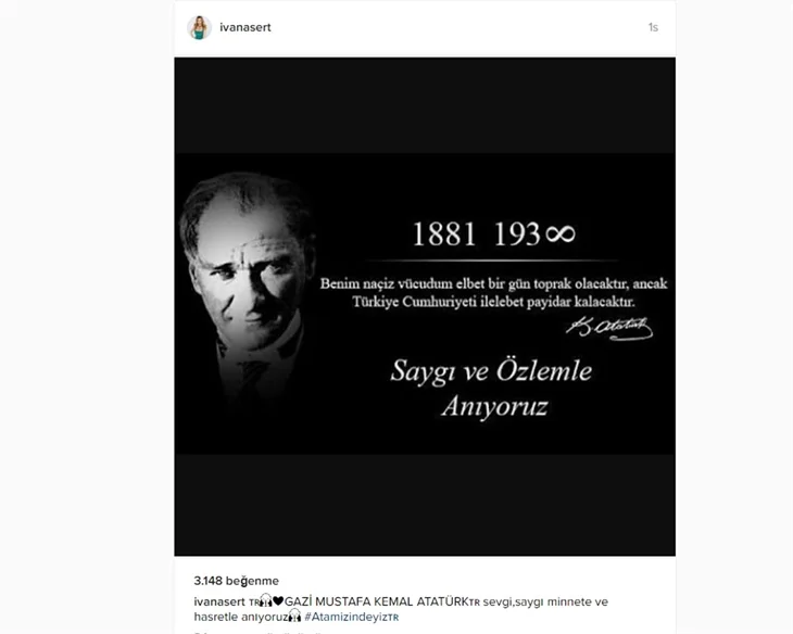 Ünlüler 10 Kasım'da Atatürk'ü saygı ve özlemle andı!