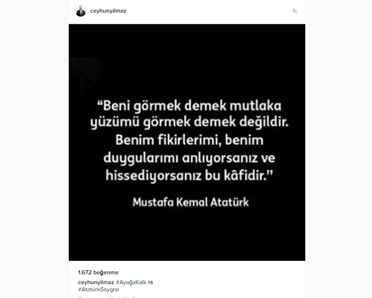 Ünlüler 10 Kasım'da Atatürk'ü saygı ve özlemle andı!