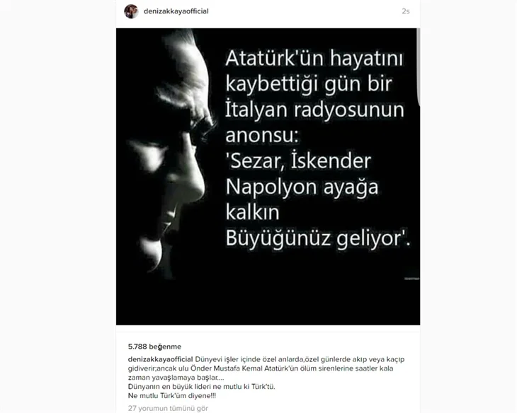Ünlüler 10 Kasım'da Atatürk'ü saygı ve özlemle andı!