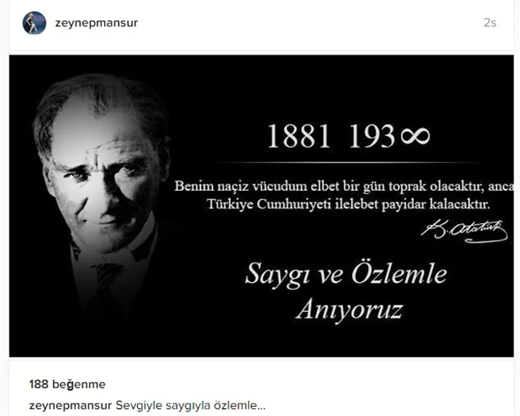 Ünlüler 10 Kasım'da Atatürk'ü saygı ve özlemle andı!