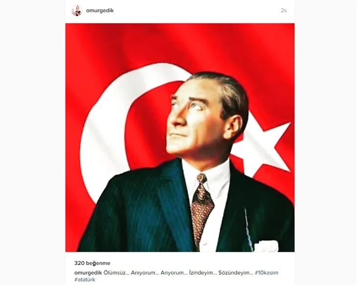 Ünlüler 10 Kasım'da Atatürk'ü saygı ve özlemle andı!