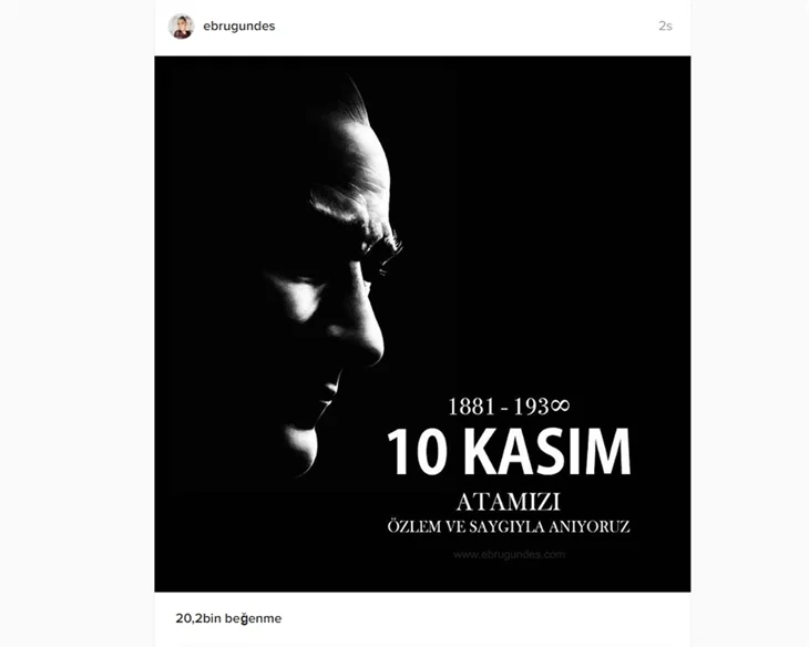 Ünlüler 10 Kasım'da Atatürk'ü saygı ve özlemle andı!