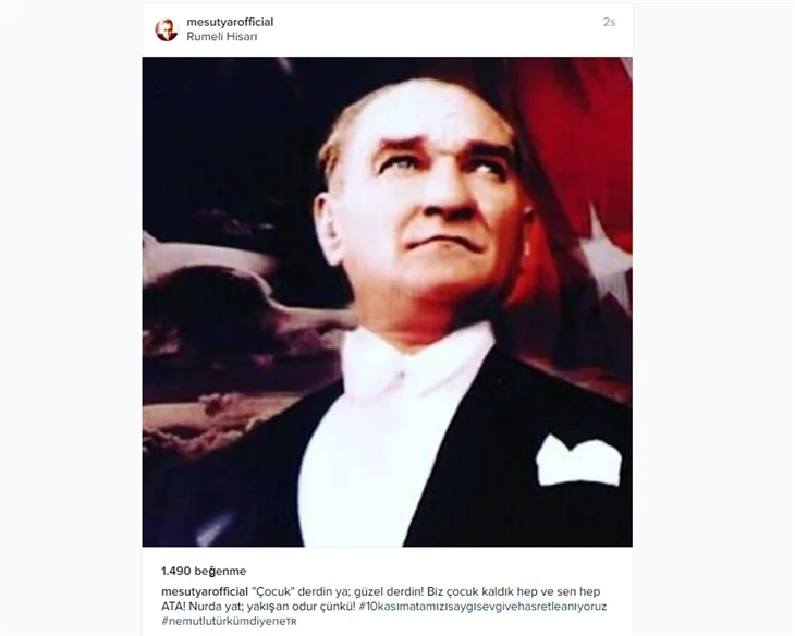 Ünlüler 10 Kasım'da Atatürk'ü saygı ve özlemle andı!