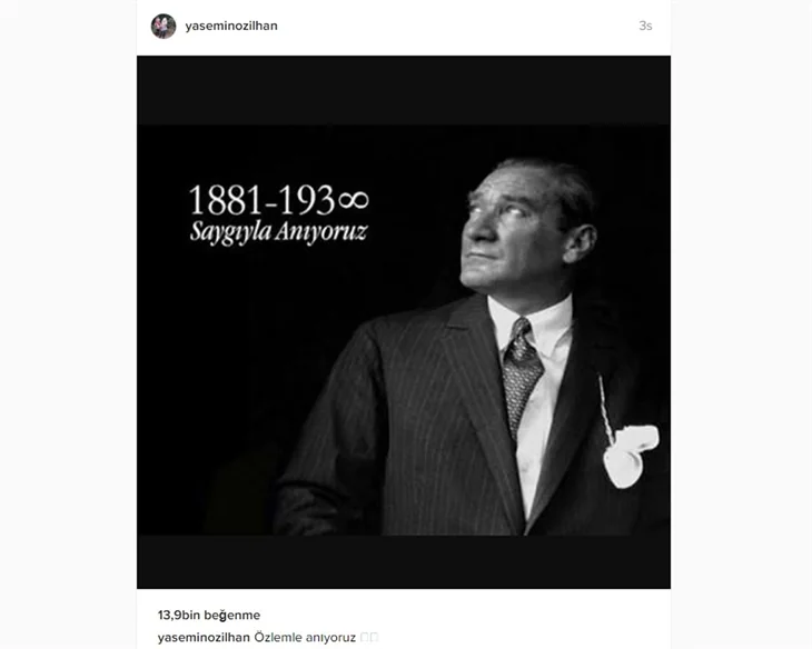 Ünlüler 10 Kasım'da Atatürk'ü saygı ve özlemle andı!