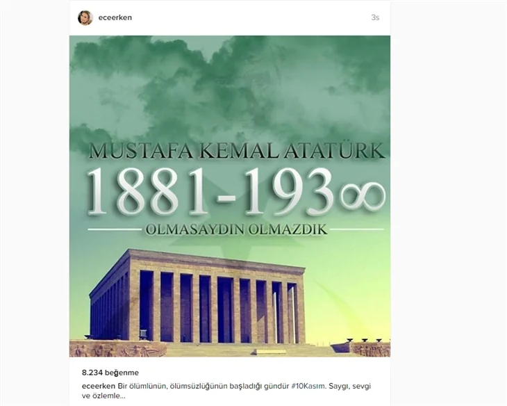 Ünlüler 10 Kasım'da Atatürk'ü saygı ve özlemle andı!