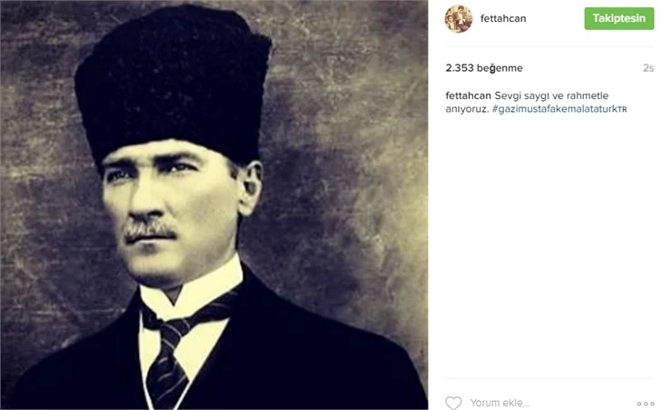 Ünlüler 10 Kasım'da Atatürk'ü saygı ve özlemle andı!
