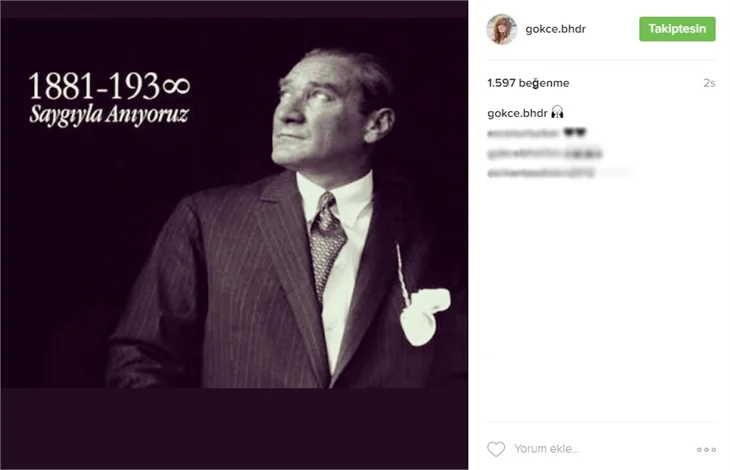 Ünlüler 10 Kasım'da Atatürk'ü saygı ve özlemle andı!