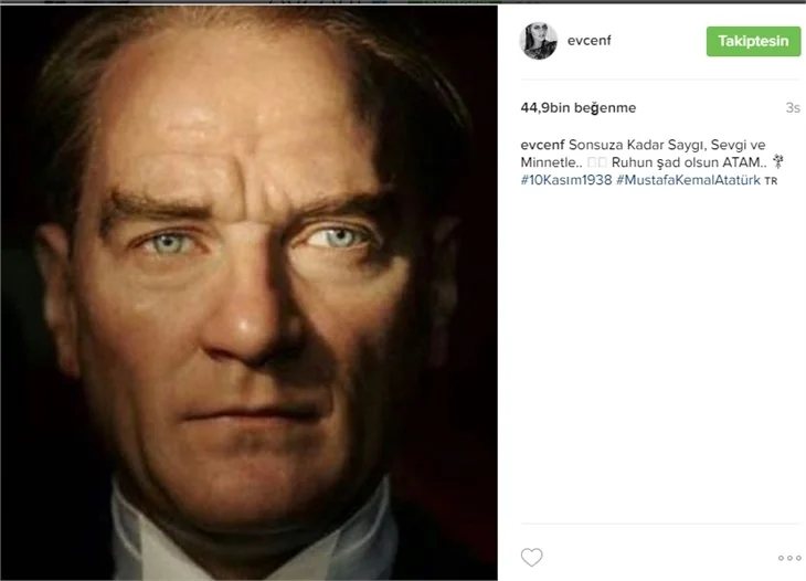 Ünlüler 10 Kasım'da Atatürk'ü saygı ve özlemle andı!