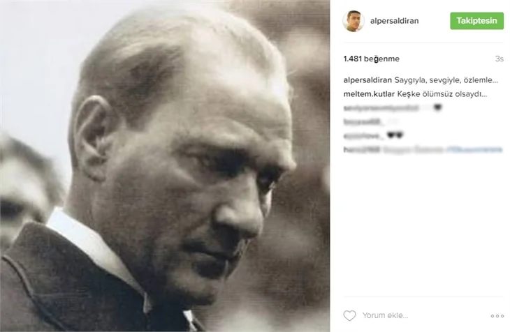 Ünlüler 10 Kasım'da Atatürk'ü saygı ve özlemle andı!