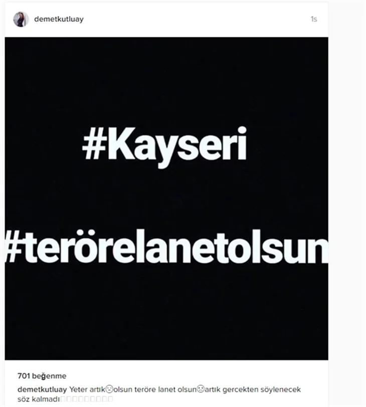 Kayseri'deki patlama ünlüleri isyan ettirdi