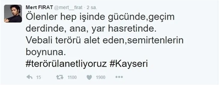Kayseri'deki patlama ünlüleri isyan ettirdi