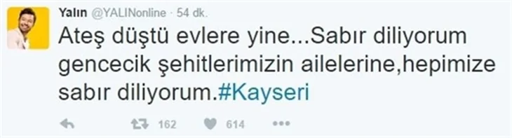 Kayseri'deki patlama ünlüleri isyan ettirdi