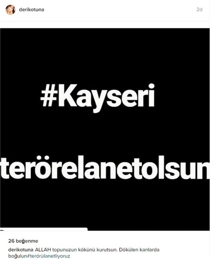 Kayseri'deki patlama ünlüleri isyan ettirdi