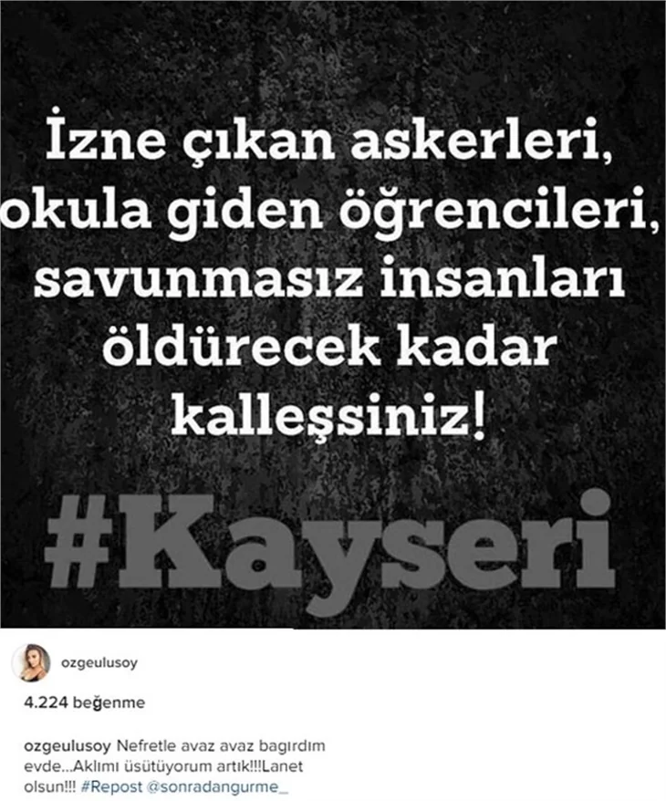 Kayseri'deki patlama ünlüleri isyan ettirdi