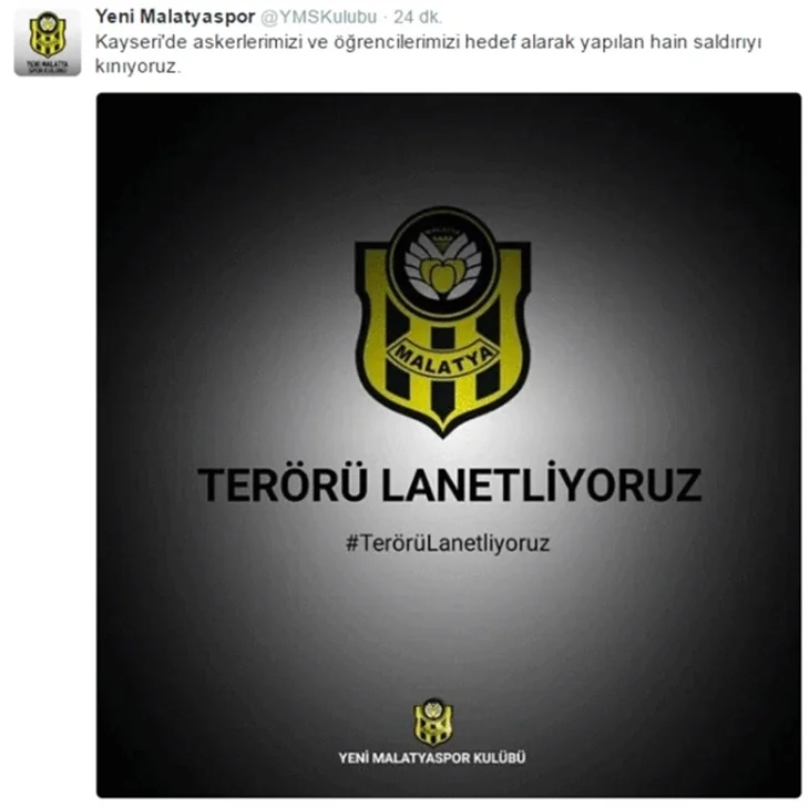 Kayseri'deki terör saldırısı spor camiasını yasa boğdu