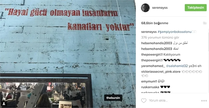 Serenay'dan Kerem'e boks desteği!