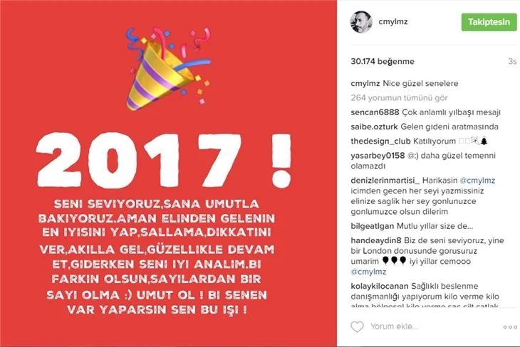 Ünlülerin yılbaşı dilekleri