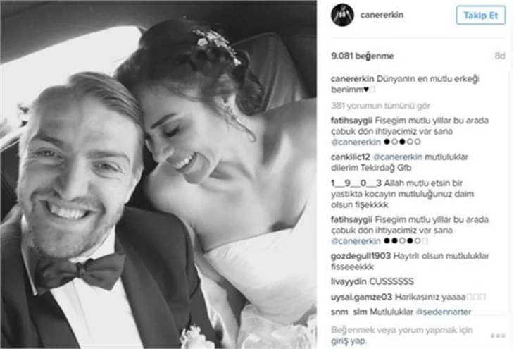 Caner Erkin ve Şükran Ovalı'nın düğün fotoğrafları