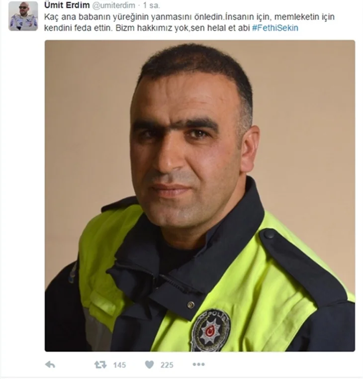 Ünlüler şehit polis Fethi Sekin'i unutmadı