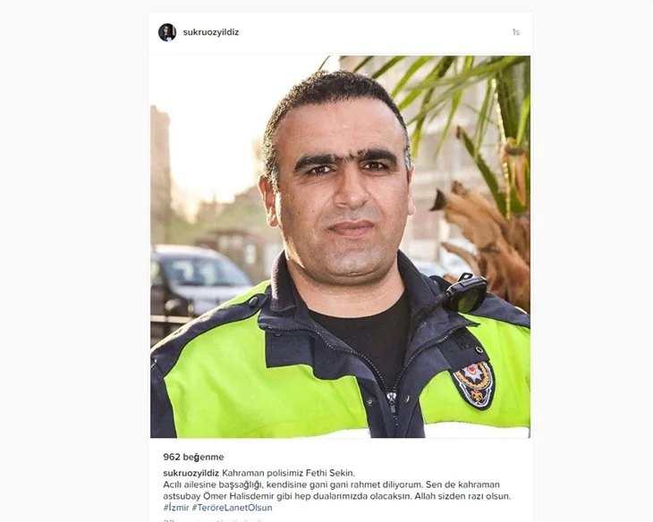Ünlüler şehit polis Fethi Sekin'i unutmadı