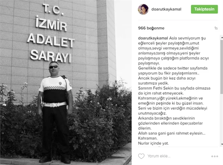 Ünlüler şehit polis Fethi Sekin'i unutmadı