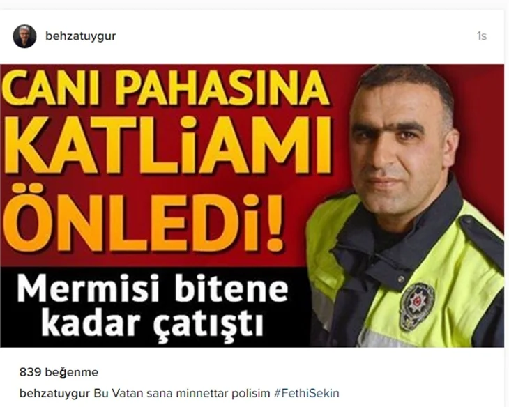 Ünlüler şehit polis Fethi Sekin'i unutmadı