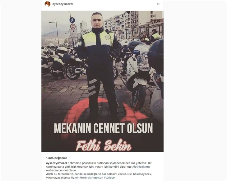 Ünlüler şehit polis Fethi Sekin'i unutmadı