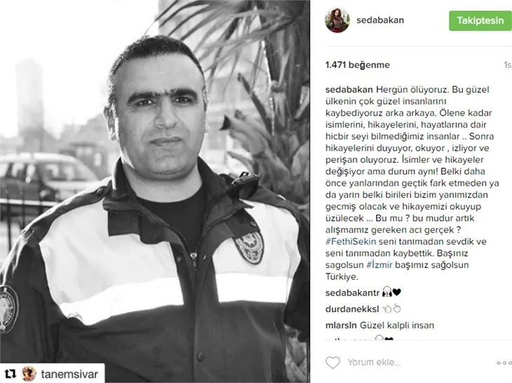 Ünlüler şehit polis Fethi Sekin'i unutmadı