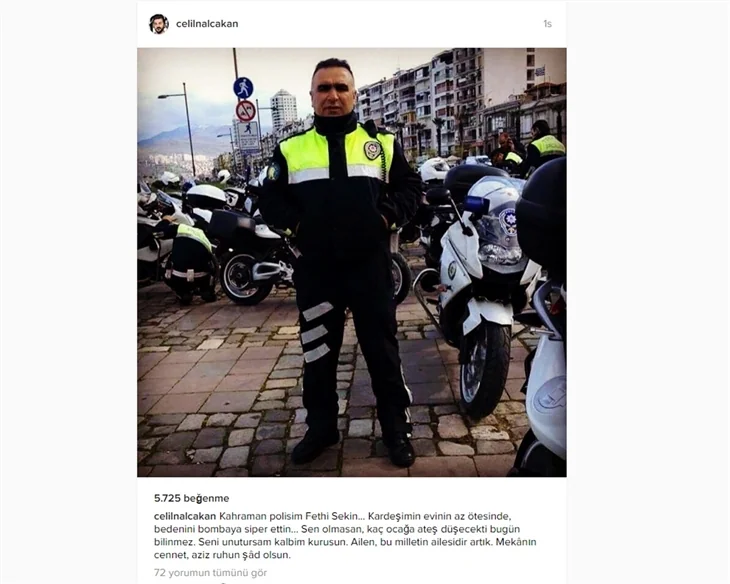 Ünlüler şehit polis Fethi Sekin'i unutmadı