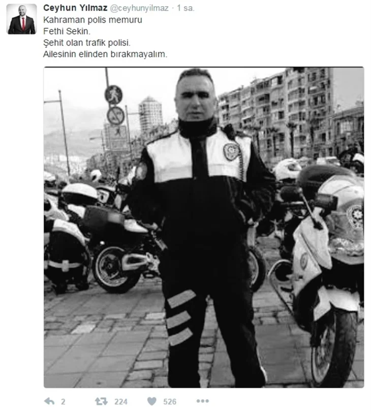Ünlüler şehit polis Fethi Sekin'i unutmadı