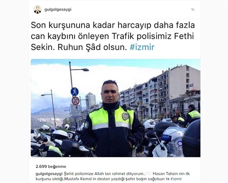 Ünlüler şehit polis Fethi Sekin'i unutmadı