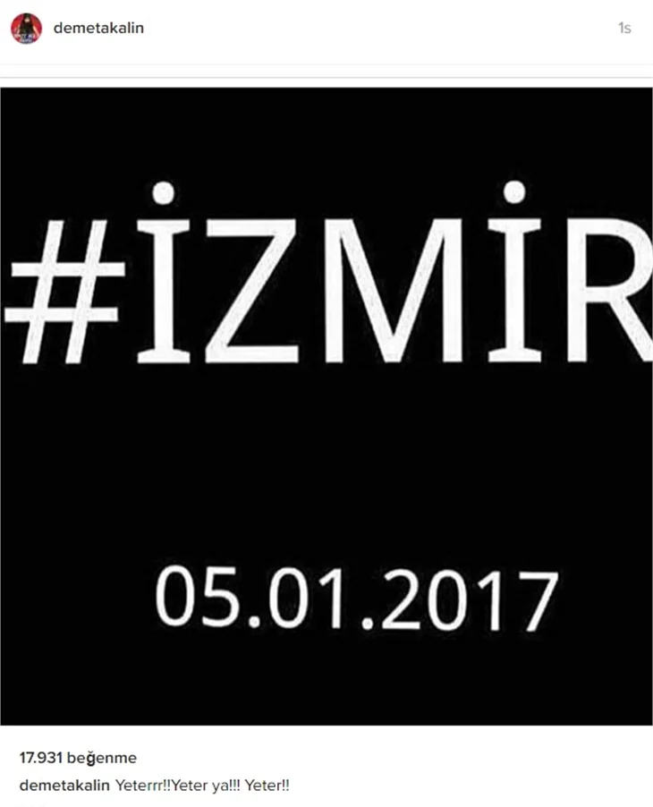 Ünlülerin İzmir paylaşımları..