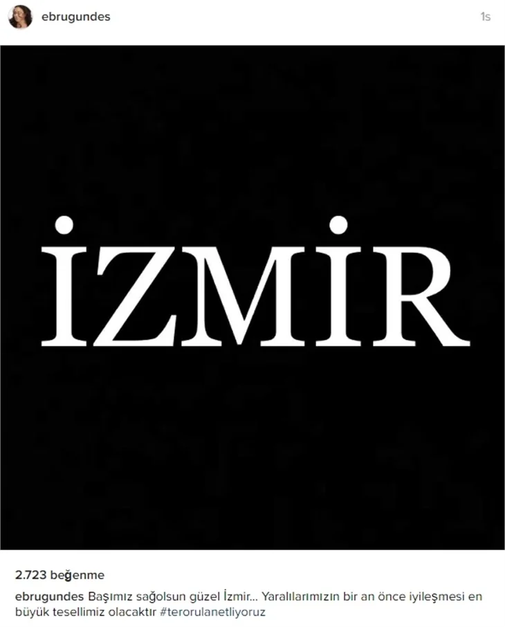 Ünlülerin İzmir paylaşımları..