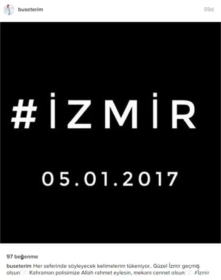 Ünlülerin İzmir paylaşımları..
