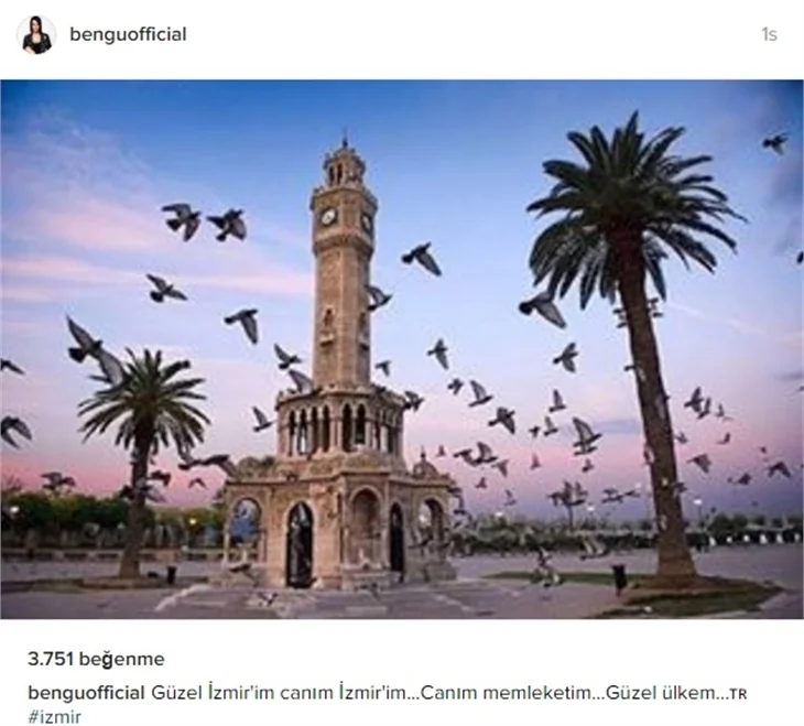 Ünlülerin İzmir paylaşımları..