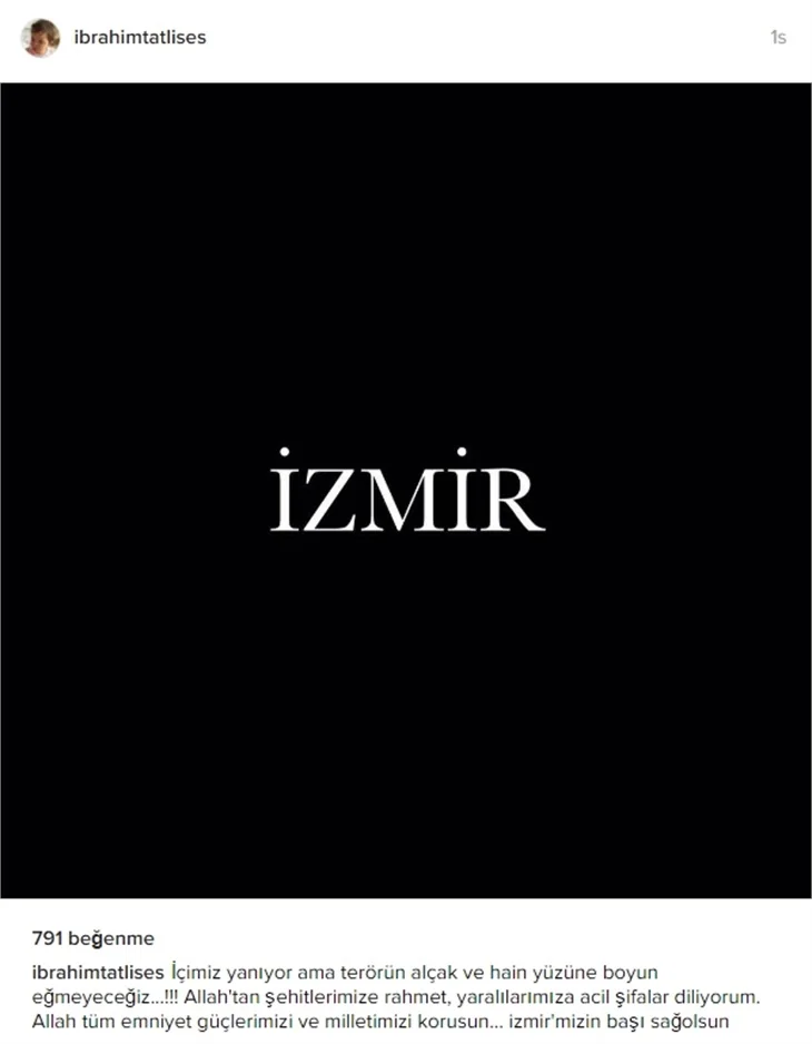 Ünlülerin İzmir paylaşımları..