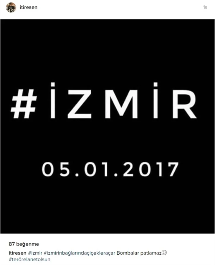 Ünlülerin İzmir paylaşımları..