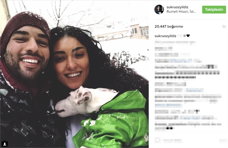 Şükrü Özyıldız'dan kar altında aşk ilanı!