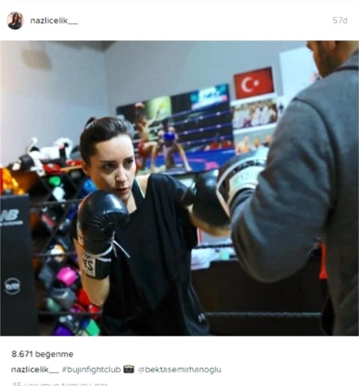 Nazlı Çelik boksa merak sardı!