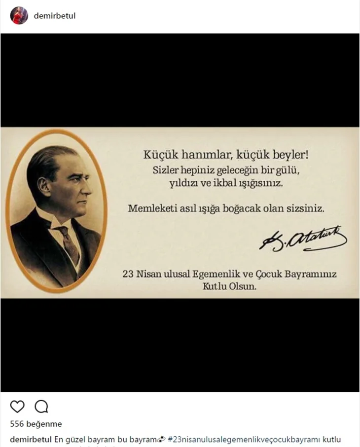 Ünlülerin 23 Nisan paylaşımları